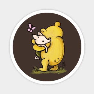 Hugs - Winnie the Pooh and Piglet, too Magnet